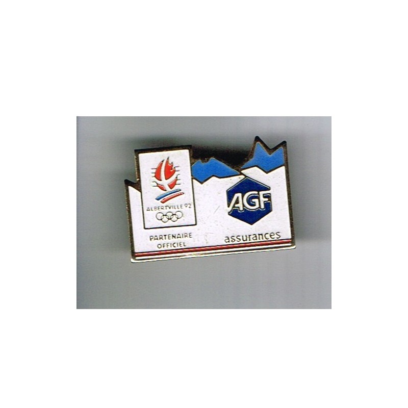 PIN'S J.O. ALBERTVILLE 92 - AGF  ASSURANCES  METAL EMAILLE.