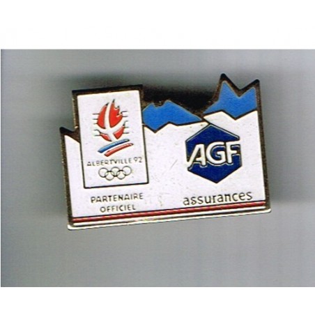 PIN'S J.O. ALBERTVILLE 92 - AGF  ASSURANCES  METAL EMAILLE.