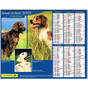 CALENDRIER ALMANACH DU FACTEUR 2002 -  CHIENS