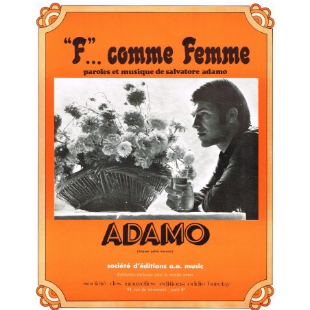 PARTITION ADAMO﻿ - "F"... COMME FEMME