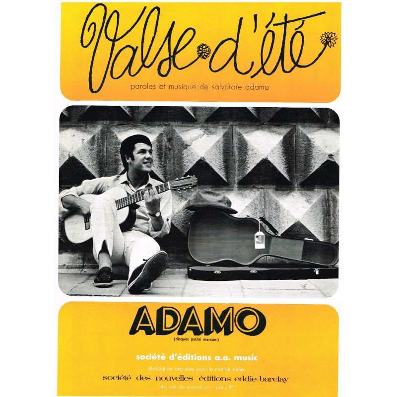 PARTITION ADAMO - VALSE D'ETE PARTITION ADAMO - VALSE D'ETE