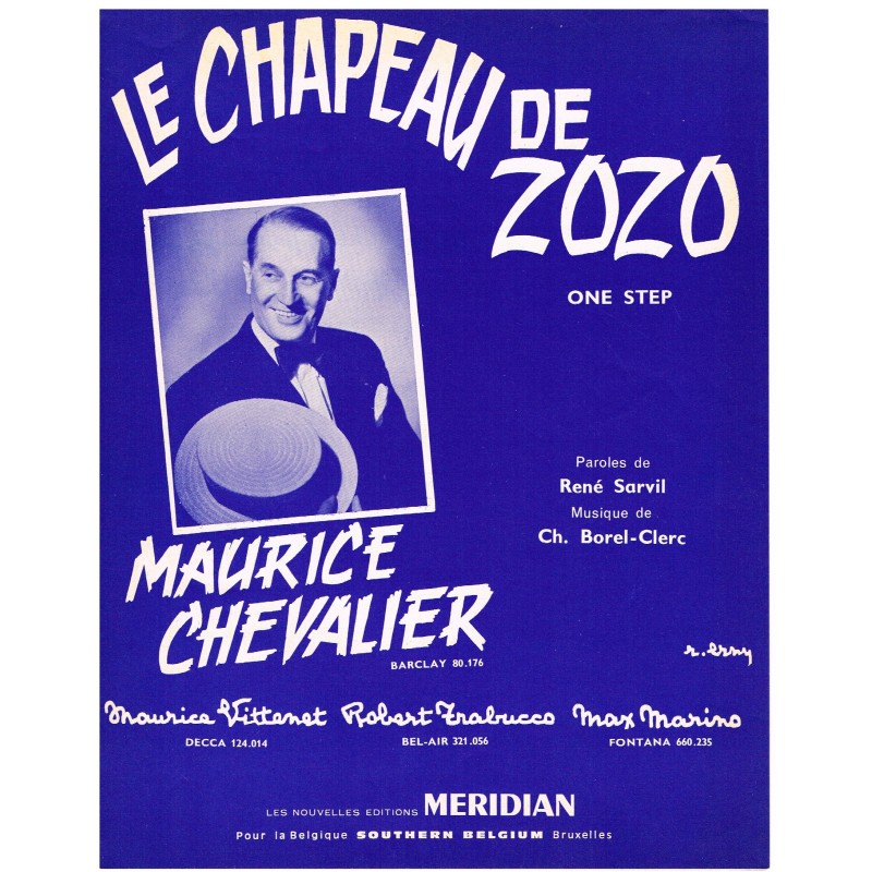 PARTITION DE MAURICE CHEVALIER - LE CHAPEAU DE ZOZO 
