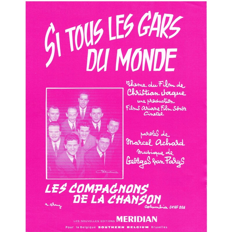 PARTITION DES COMPAGNONS DE LA CHANSON - SI TOUS LES GARS DU MONDE