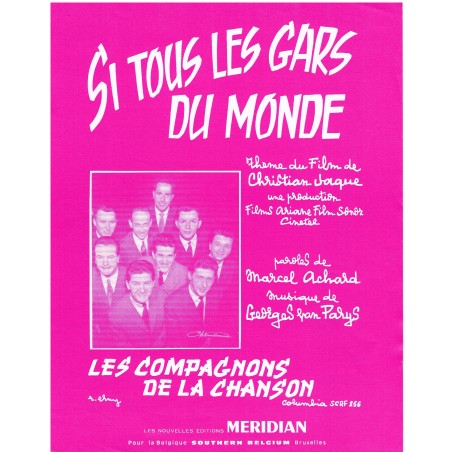 PARTITION DES COMPAGNONS DE LA CHANSON - SI TOUS LES GARS DU MONDE