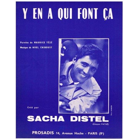 PARTITION DE SACHA DISTEL - Y EN A QUI FONT CA