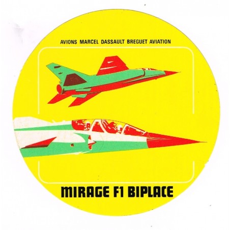 AUTOCOLLANT MIRAGE F1 BIPLACE - AVIONS MARCEL DASSAULT  BREGUET AVIATION