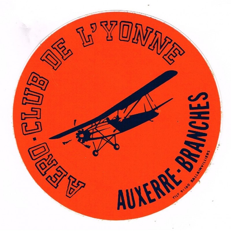 AUTOCOLLANT AERO-CLUB DE L'YONNE - AUXERRE-BRANCHES