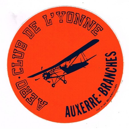 AUTOCOLLANT AERO-CLUB DE L'YONNE - AUXERRE-BRANCHES
