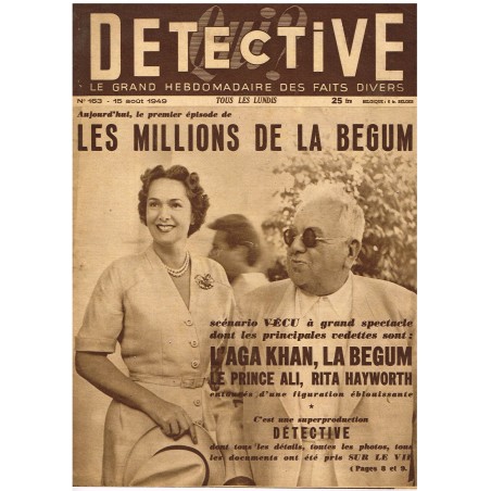DETECTIVE N° 163 15 Août 1949 - LES MILLIONS DE LA BEGUM