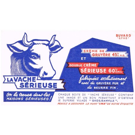 BUVARD LA VACHE SERIEUSE - CREME DE GRUYERE 45%