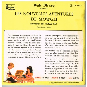 LIVRE DISQUE DISNEYLAND  - LES NOUVELLES AVENTURES DE MOWGLI