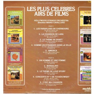 DISQUE 33 TOURS LES PLUS CELEBRES AIRS DE FILMS DISQUE 33 TOURS LES PLUS CELEBRES AIRS DE FILMS