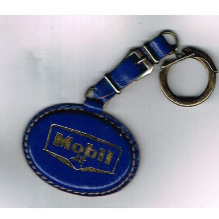 PORTE CLES MOBIL CUIR BLEU