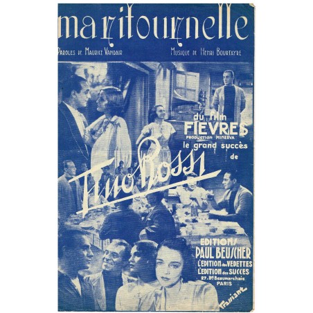 PARTITION DE TINO ROSSI - MA RITOURNELLE, du film FIEVRES