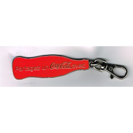 PORTE CLES  PARTAGEZ UN COCA COLA  AVEC - METAL EMAILLE ROUGE