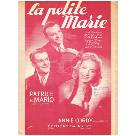 PARTITION DE ANNIE CORDY - LA PETITE MARIE