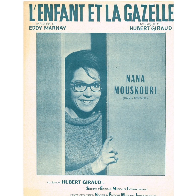 PARTITION DE NANA MOUSKOURI - L'ENFANT ET LA GAZELLE