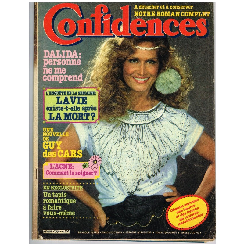 CONFIDENCES N° 1769 OCTOBRE 1981 DALIDA : PERSONNE NE ME COMPREND