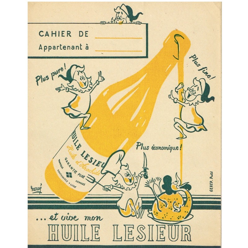 PROTEGE CAHIER HUILE LESIEUR D'ARACHIDE