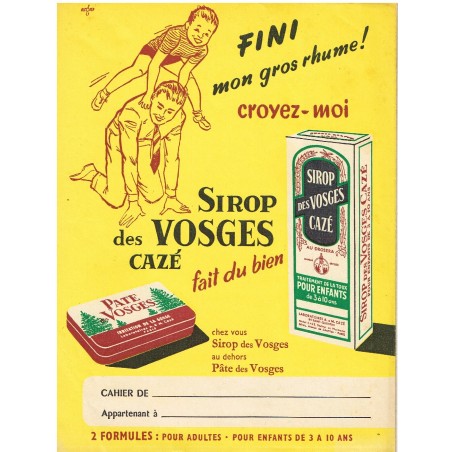 PROTEGE CAHIER SIROP DES VOSGES CAZE