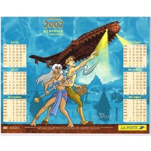 CALENDRIER ALMANACH DU FACTEUR 2002 - DISNEY - ATLANTIS