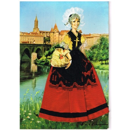 CARTE POSTALE BRODEE-HABILLEE - MONTAUBAN - 82 - "LA MONTALBANAISE"