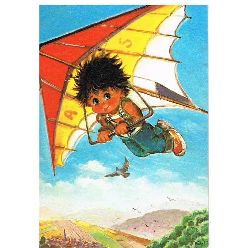 CARTE POSTALE DE MICHEL THOMAS "LES PETITS" - DELTAPLANE - C/100 n° 129