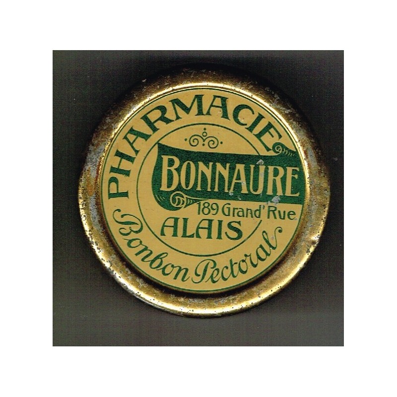 BOITE ANCIENNE EN METAL PHARMACIE BONNAURE ALAIS