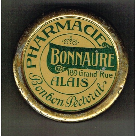 BOITE ANCIENNE EN METAL PHARMACIE BONNAURE ALAIS