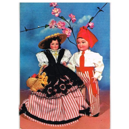 CARTE POSTALE BRODEE HABILLEE COUPLE PAYS NICOIS - COSTUME FOLKLORIQUE