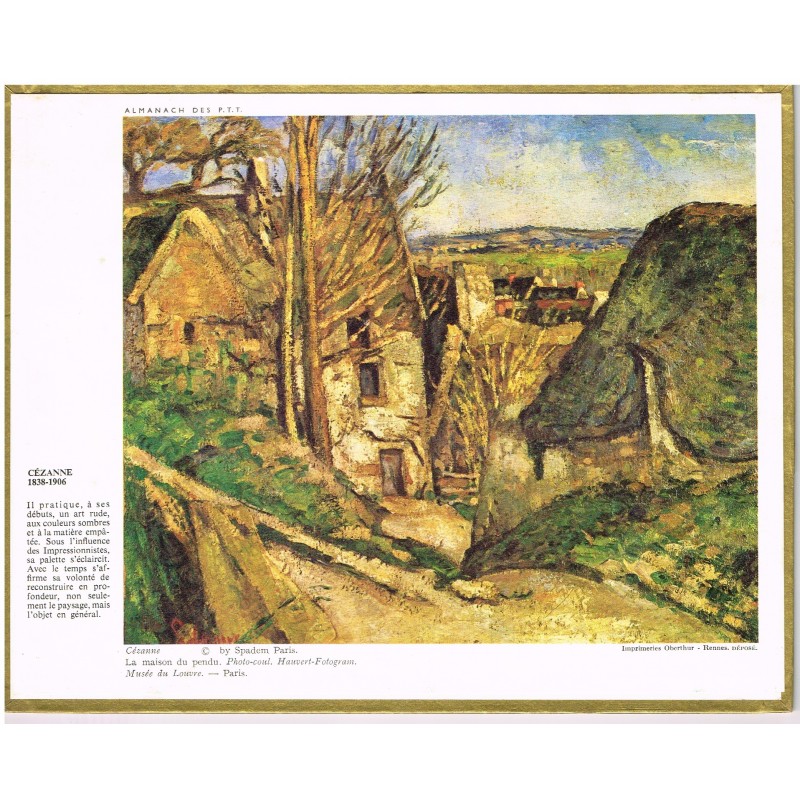 CALENDRIER ALMANACH DES PTT 1969 - CEZANNE