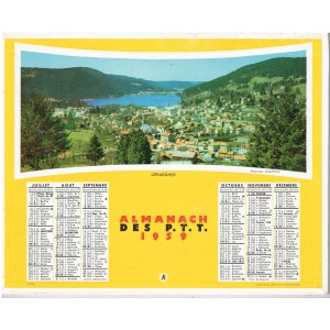 CALENDRIER ALMANACH DES PTT 1959 - ROCAMADOUR ET GERARDMER