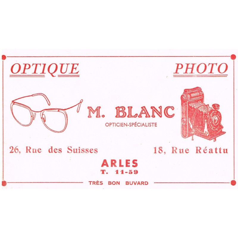 BUVARD OPTIQUE PHOTO M. BLANC - ARLES