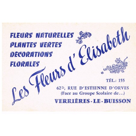 BUVARD REBUS LES FLEURS D'ELISABETH - VERRIERES-LE-BUISSON