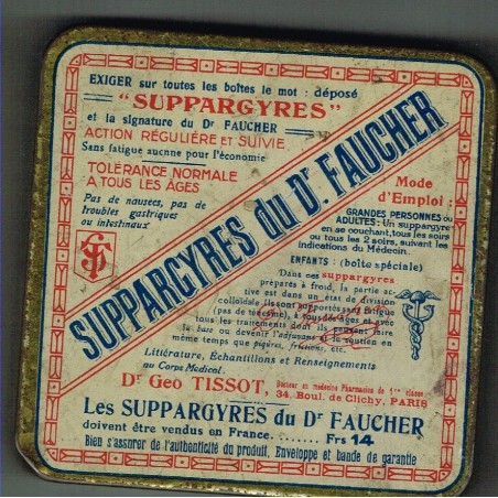  BOITE ANCIENNE EN METAL SUPPARGYRES DU Dr FAUCHER