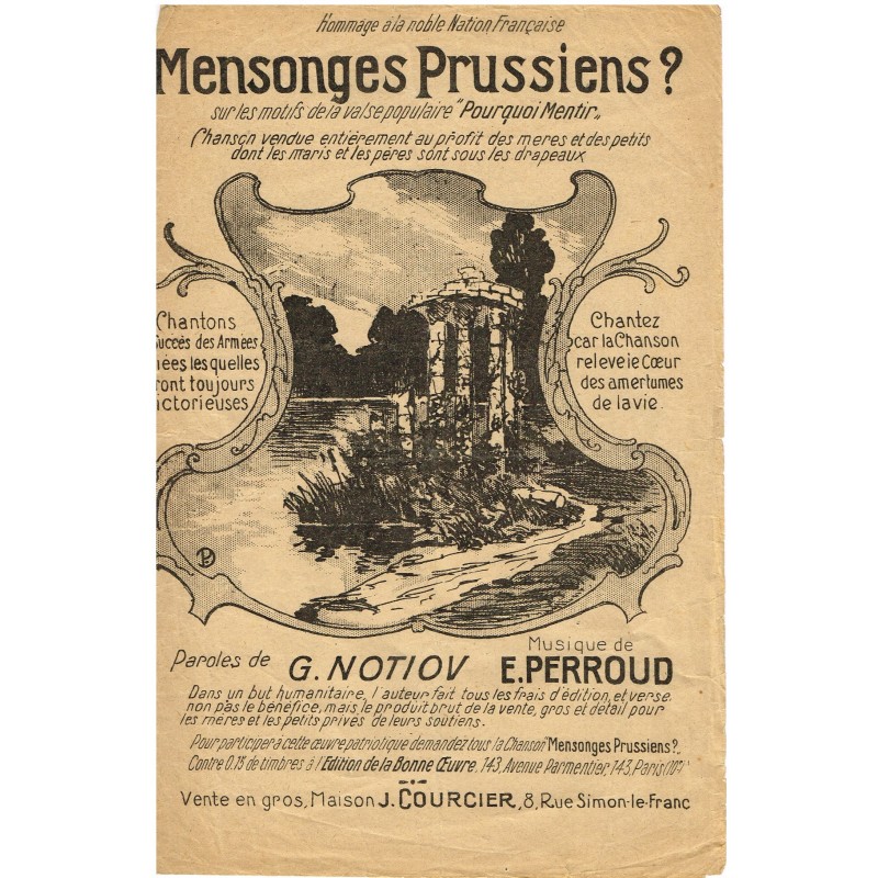 PARTITION - MENSONGES PRUSSIENS ?  PARTITION - MENSONGES PRUSSIENS ?