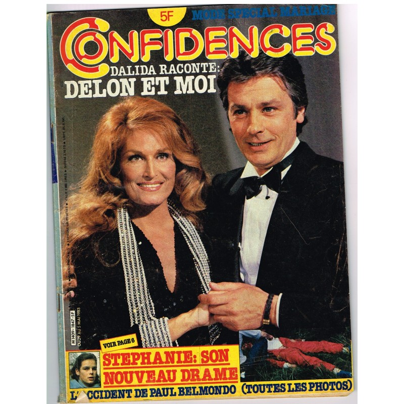 CONFIDENCES N° 1849 MAI 1983 DALIDA : DALIDA RACONTE : DELON ET MOI