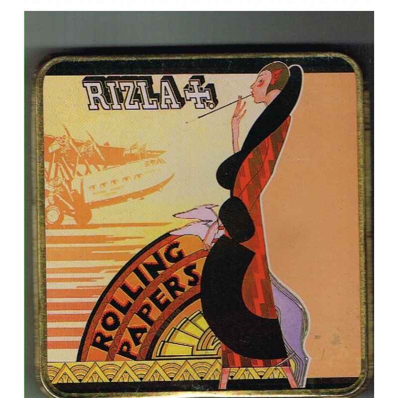 BOITE RIZLA + DECOR RETRO METAL - ROLLING PAPERS