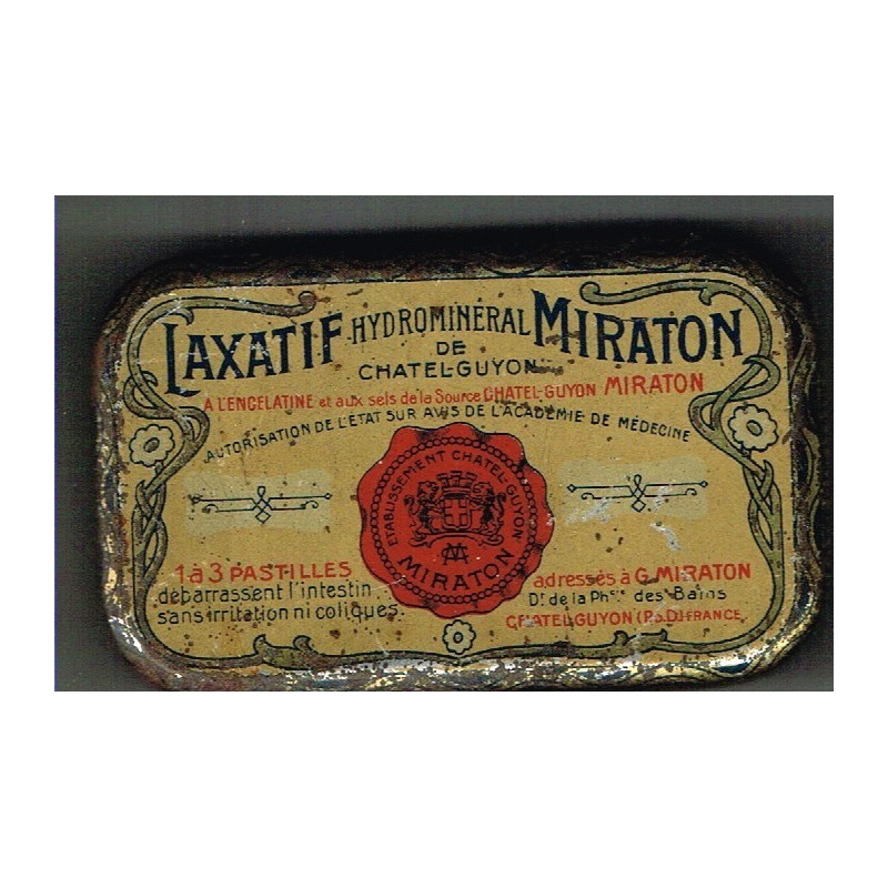 BOITE ANCIENNE LAXATIF HYDROMINERAL MIRATON