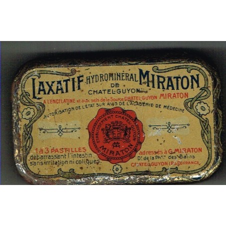 BOITE ANCIENNE LAXATIF HYDROMINERAL MIRATON