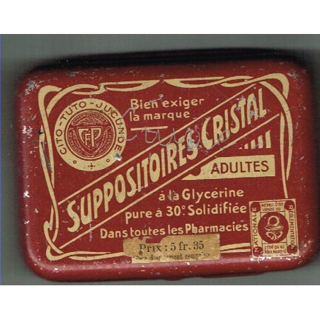 BOITE  ANCIENNE SUPPOSITOIRES CRISTAL