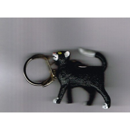 PORTE CLES CHAT NOIR ET BLANC EN 3D