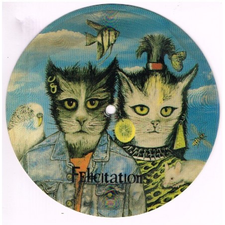 CARTE-DISQUE 45 TOURS - FELICITATIONS, PICTURE-DISC AVEC CHATS HUMANISES