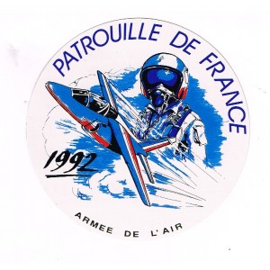 ADHESIF DE LA PATROUILLE DE FRANCE PILOTE ET AVION - 1992
