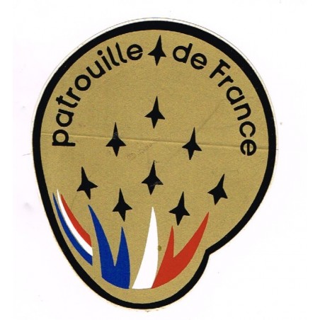 AUTOCOLLANT DE LA PATROUILLE DE FRANCE AVEC 8 AVIONS PETITS MODELES STYLISES (N° 3)