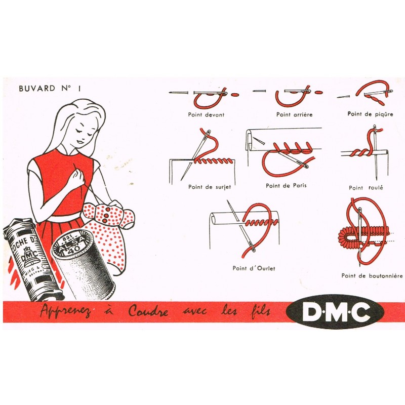 BUVARD  N° 1 - APPRENEZ A COUDRE AVEC LES FILS DMC BUVARD  N° 1 - APPRENEZ A COUDRE AVEC LES FILS DMC