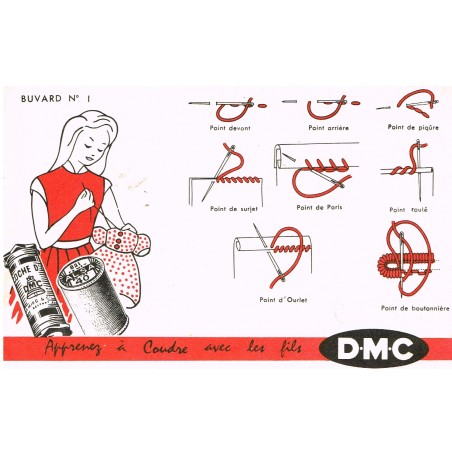 BUVARD  N° 1 - APPRENEZ A COUDRE AVEC LES FILS DMC