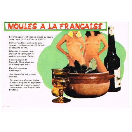 CARTE POSTALE HUMOUR SEXY MOULES A LA FRANCAISE