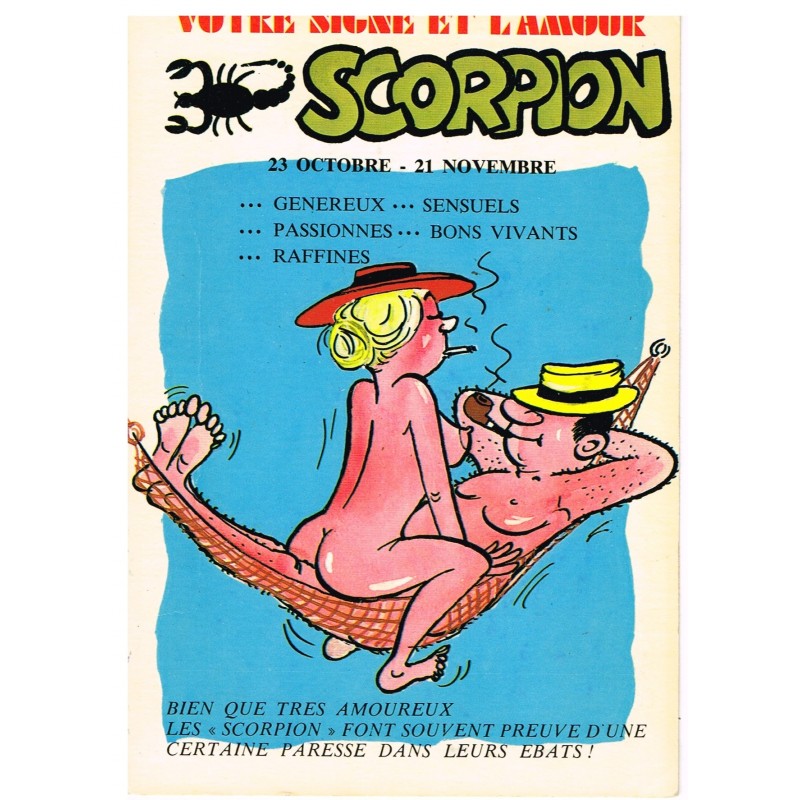 CARTE POSTALE HUMOUR SEXY - VOTRE SIGNE ET L'AMOUR - SCORPION