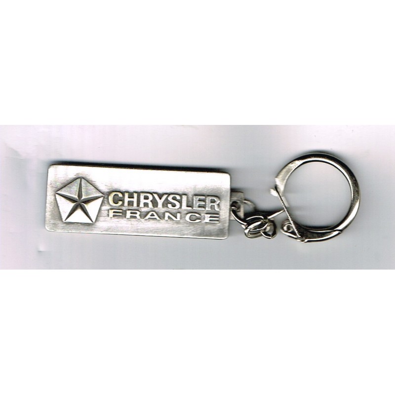 PORTE CLES CHRYSLER FRANCE METAL LOGO PENTASTAR RECTANGULAIRE